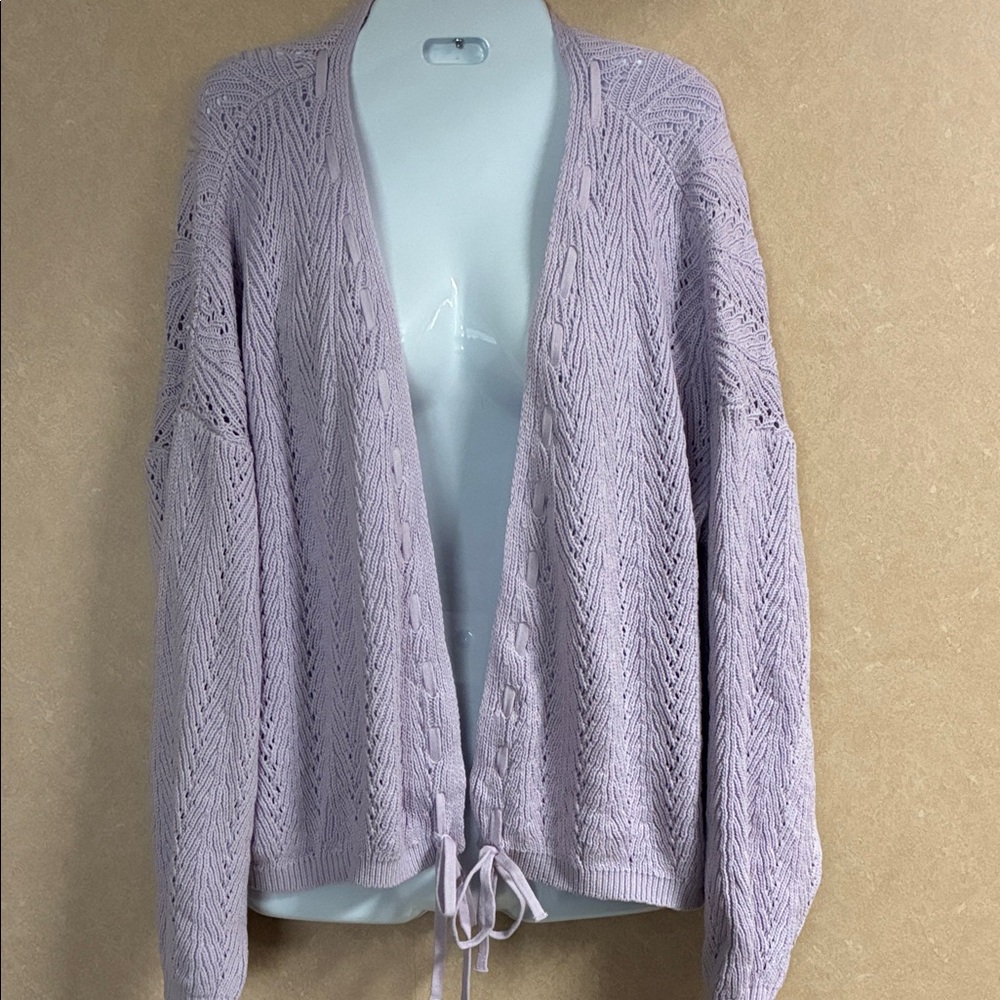 Hollister Lilac Open Knit Cardigan